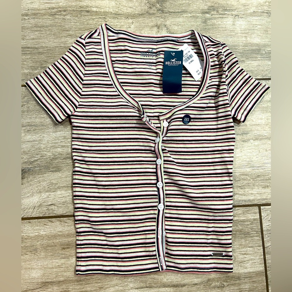 Hollister Baby Tee striped XXS SHIRT TOP